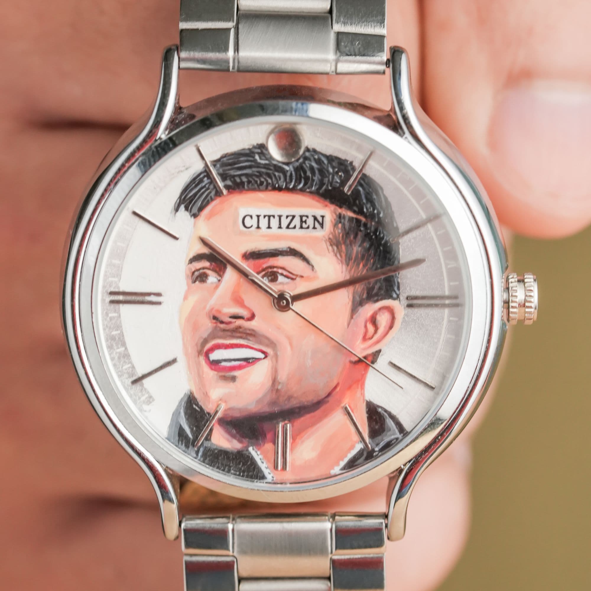 Personalized watch dial with business portrait